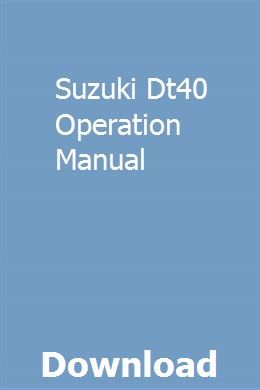suzuki dt40 manual